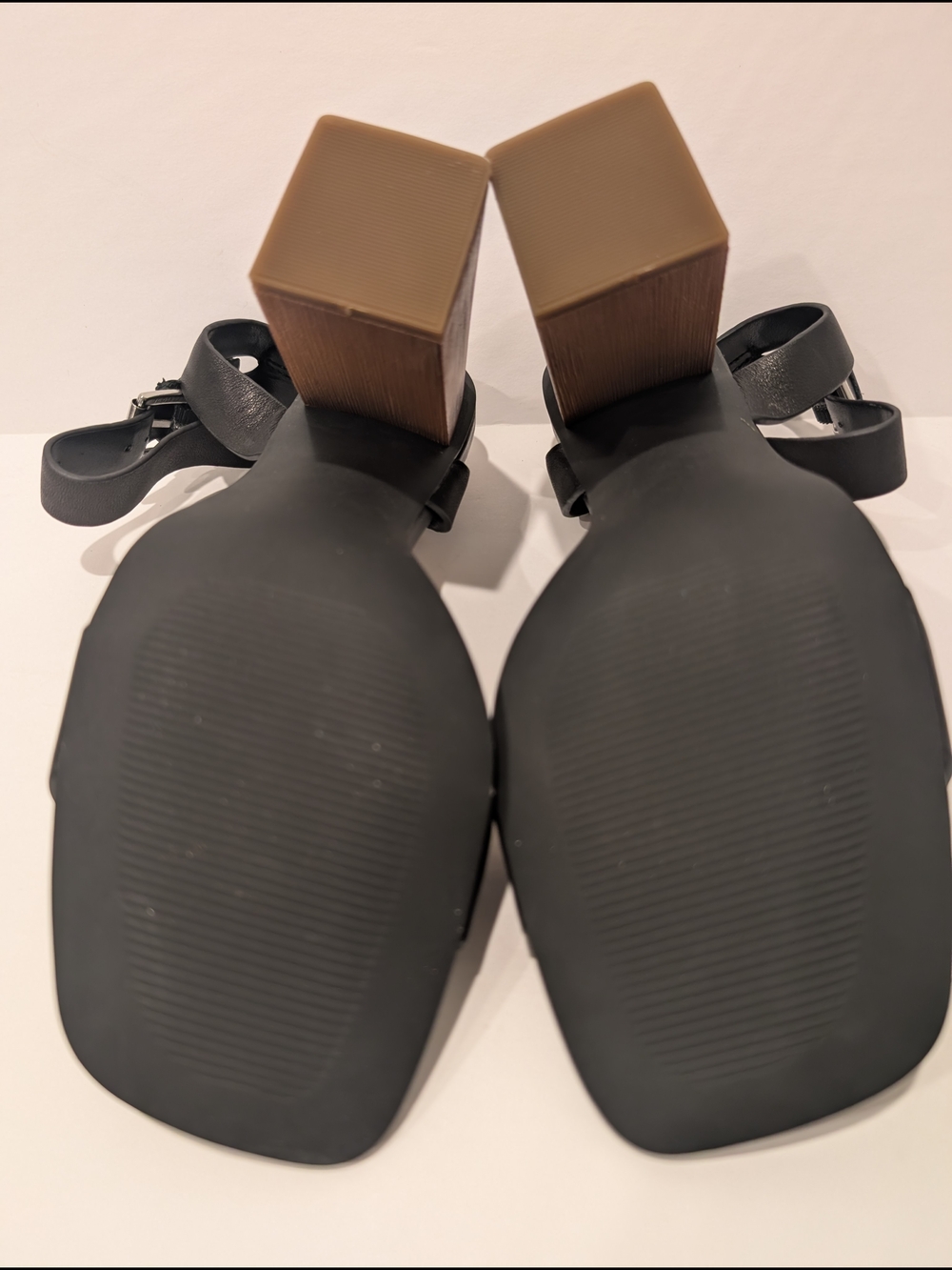 Steve Madden Black Block Heel Ankle-Strap Sandals - Picture 3 of 5